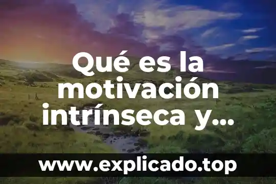 Qué es la motivación intrínseca y extrínseca ejemplos