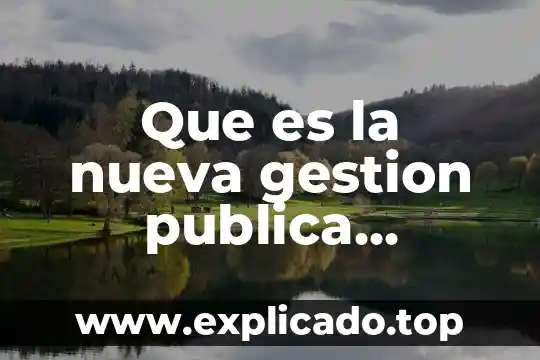 La buena nueva que es 7 Que es la nueva gestion publica definicion