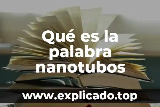 Qué es la palabra bioma 5 Qué es la palabra nanotubos