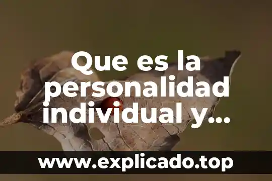 Por que es importante la conciencia fonologica 4 Que es la personalidad individual y personal