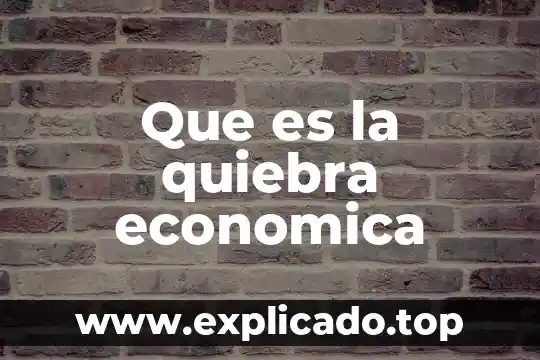 Qué es la teoría económica y cómo se define 6 Que es la quiebra economica