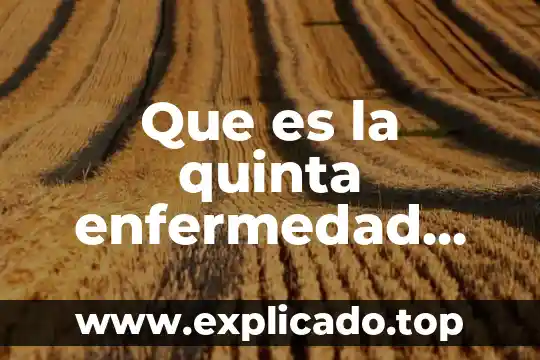 Que es la quinta enfermedad infantil