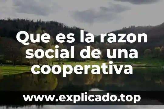 Qué es la razón social o nombre 3 Que es la razon social de una cooperativa