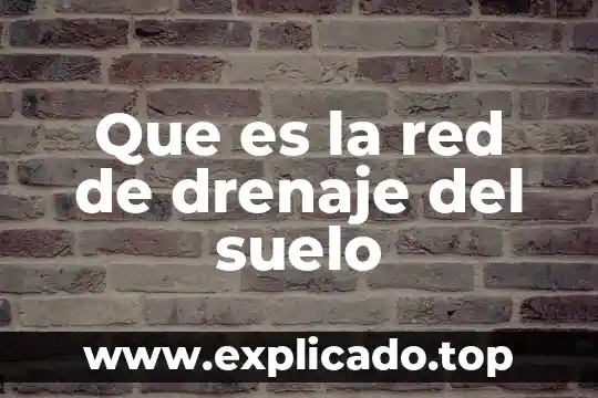 Que es una red local y para que sirve 3 Que es la red de drenaje del suelo