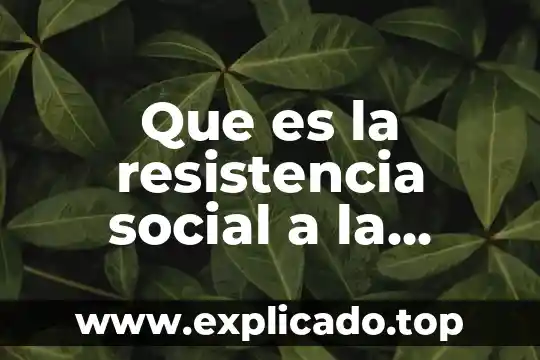 Que es la resistencia social a la transculturación