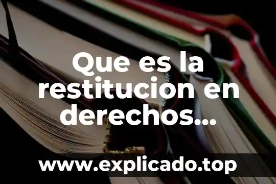 Que es enajenacion de derechos 7 Que es la restitucion en derechos humanos