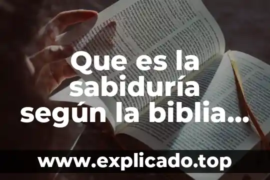 Creo que es momento de poner a cada persona 6 Que es la sabiduría según la biblia quien lo creo