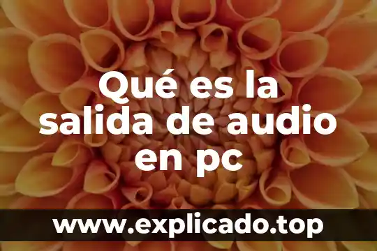 Amd high definition audio device que es 8 Qué es la salida de audio en pc