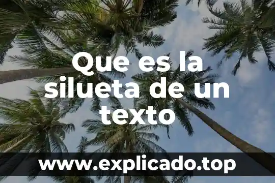 Que es texto personal 5 Que es la silueta de un texto