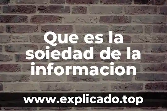 Dispersion de informacion que es 7 Que es la soiedad de la informacion