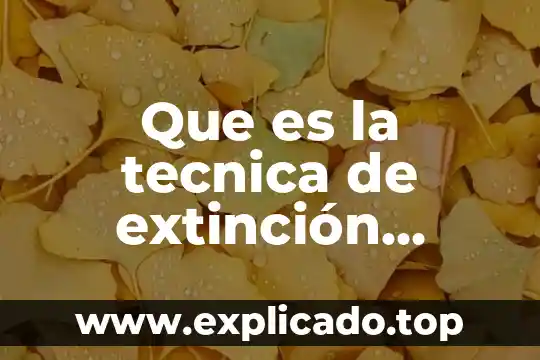 Que es la tecnica de extinción cognitivo conductual