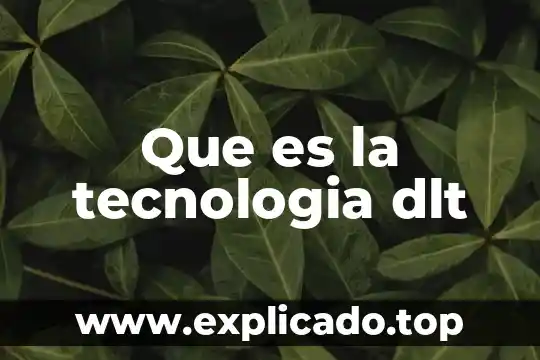 Tecnología que es conocida y deseada 7 Que es la tecnologia dlt