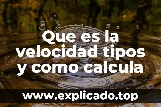 Que es la velocidad tipos y como calcula