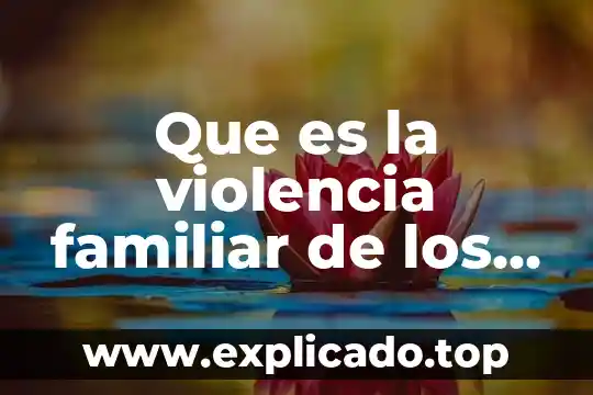 Que es una licensiada familiar 4 Que es la violencia familiar de los adolescentes
