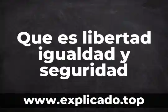 Que es libertad igualdad y seguridad