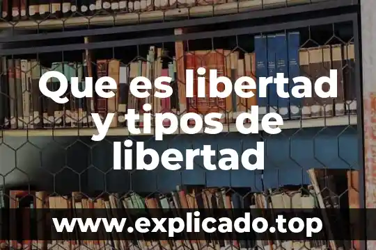Que es libertad y tipos de libertad