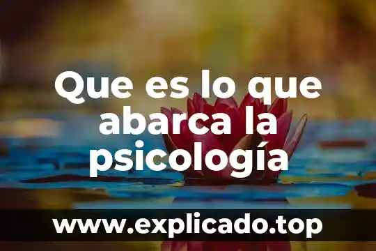 Que es lo que abarca la psicología