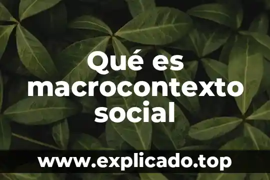 En administración que es diseño 7 Qué es macrocontexto social