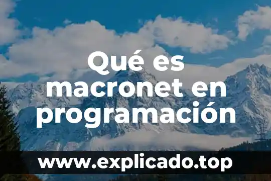 Programacion movil que es 3 Qué es macronet en programación