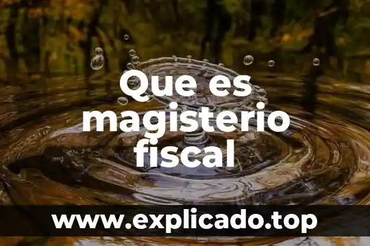 Que es magisterio fiscal