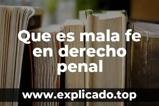 Que es tener fe publica 3 Que es mala fe en derecho penal