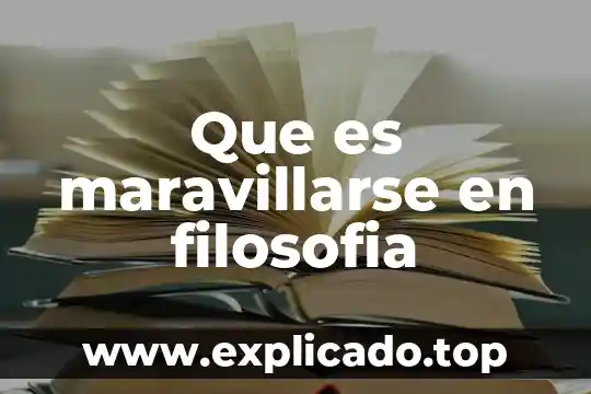 Que es maravillarse en filosofia