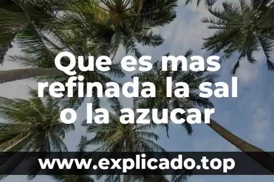 Que es un sortilegio con sal 3 Que es mas refinada la sal o la azucar