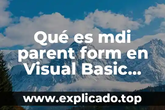Que es un programa en visual basic 6 Qué es mdi parent form en Visual Basic 2010
