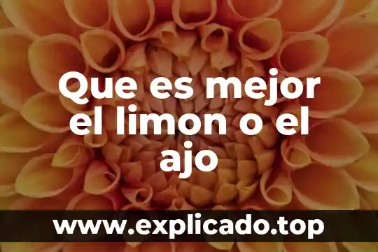 Ajo granulado que es 4 Que es mejor el limon o el ajo