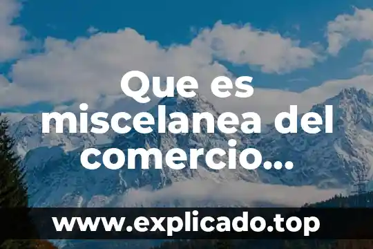 Que es comercio exterior segun autores 3 Que es miscelanea del comercio exterior
