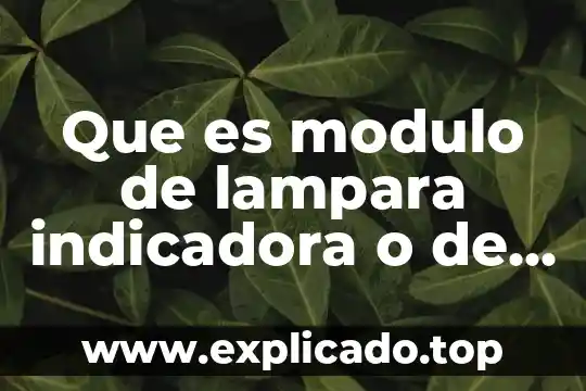 Que es la señalizacion industrial 5 Que es modulo de lampara indicadora o de señalizacion