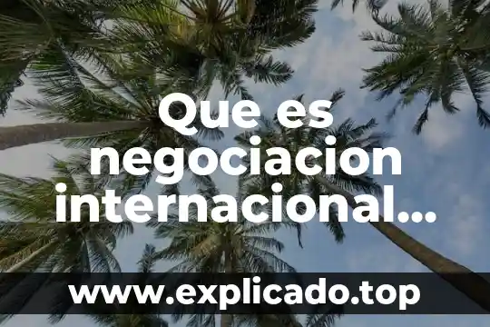 Que es la clasificacion autores 5 Que es negociacion internacional segun autores