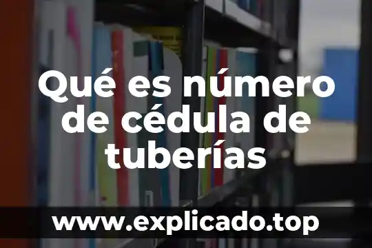 Que es una cedula de registro 8 Qué es número de cédula de tuberías