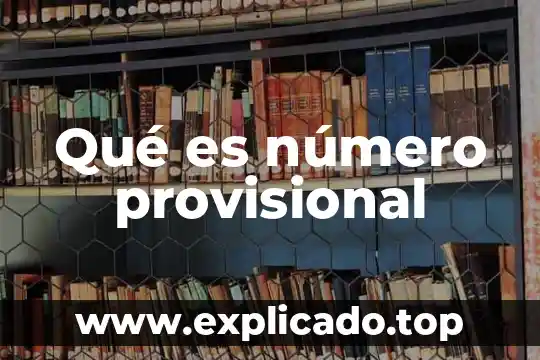 Qué es número provisional