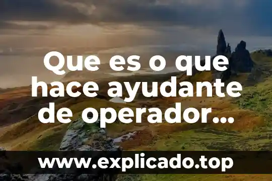 Que es o que hace ayudante de operador quinta rueda