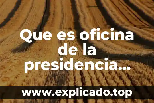 Que es oficina registral 8 Que es oficina de la presidencia que cargo tiene