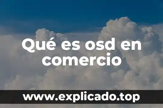 Qué es comercio tradicional 8 Qué es osd en comercio