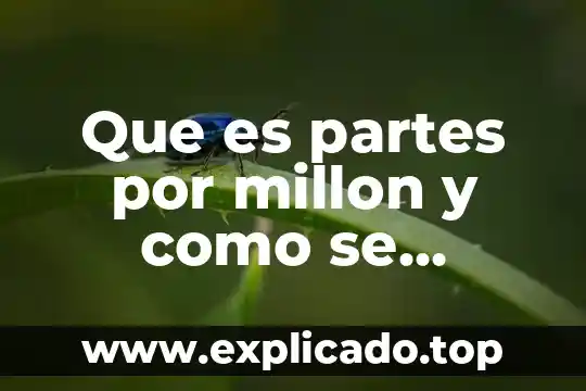 Algo que representa que es trabajo 3 Que es partes por millon y como se representa
