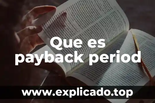 Que es payback period