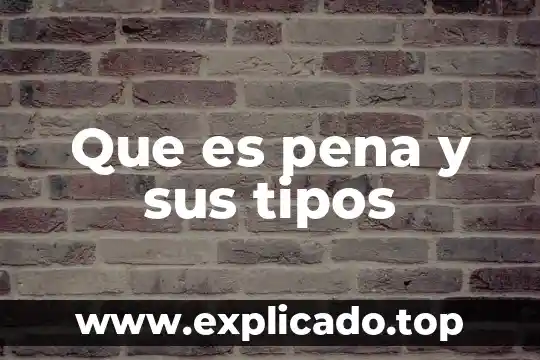 Que es pena y sus tipos