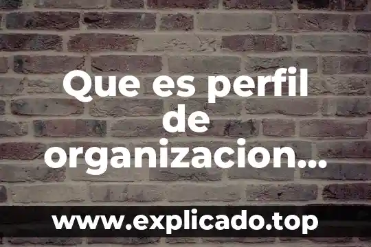 Qué es un perfil complejo arquitectura 8 Que es perfil de organizacion administrativa
