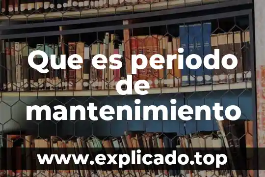 Sueldo periodo que es 3 Que es periodo de mantenimiento