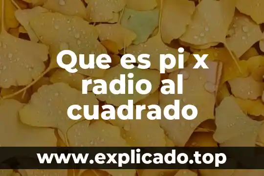 Que es pi x radio al cuadrado