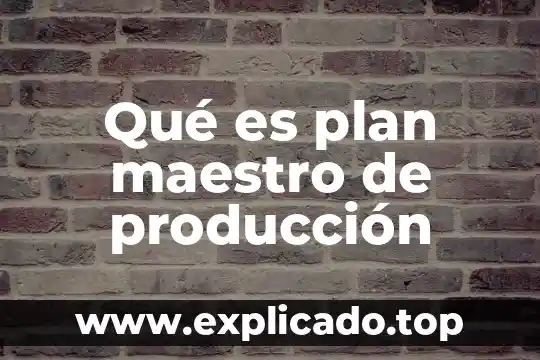 Que es el libre albeldrio para un maestro secreto 8 Qué es plan maestro de producción