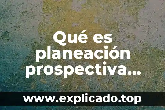 Qué es el modelo de visión prospectiva 3 Qué es planeación prospectiva libro