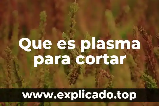 Qué es cortar 5 Que es plasma para cortar