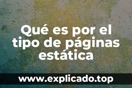 Que es numero de paginas en word 3 Qué es por el tipo de páginas estática