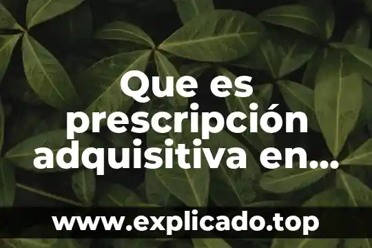 Qué es prescripción contabilidad 7 Que es prescripción adquisitiva en derecho civil