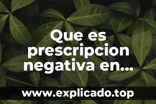 Qué es prescripción contabilidad 8 Que es prescripcion negativa en materia agraria