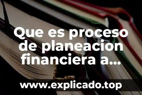 Qué es visión económica y visión financiera 5 Que es proceso de planeacion financiera a largo plazo
